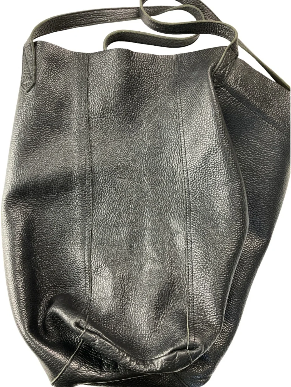 Black Leather Tote Bag - Classic Women's Carryall